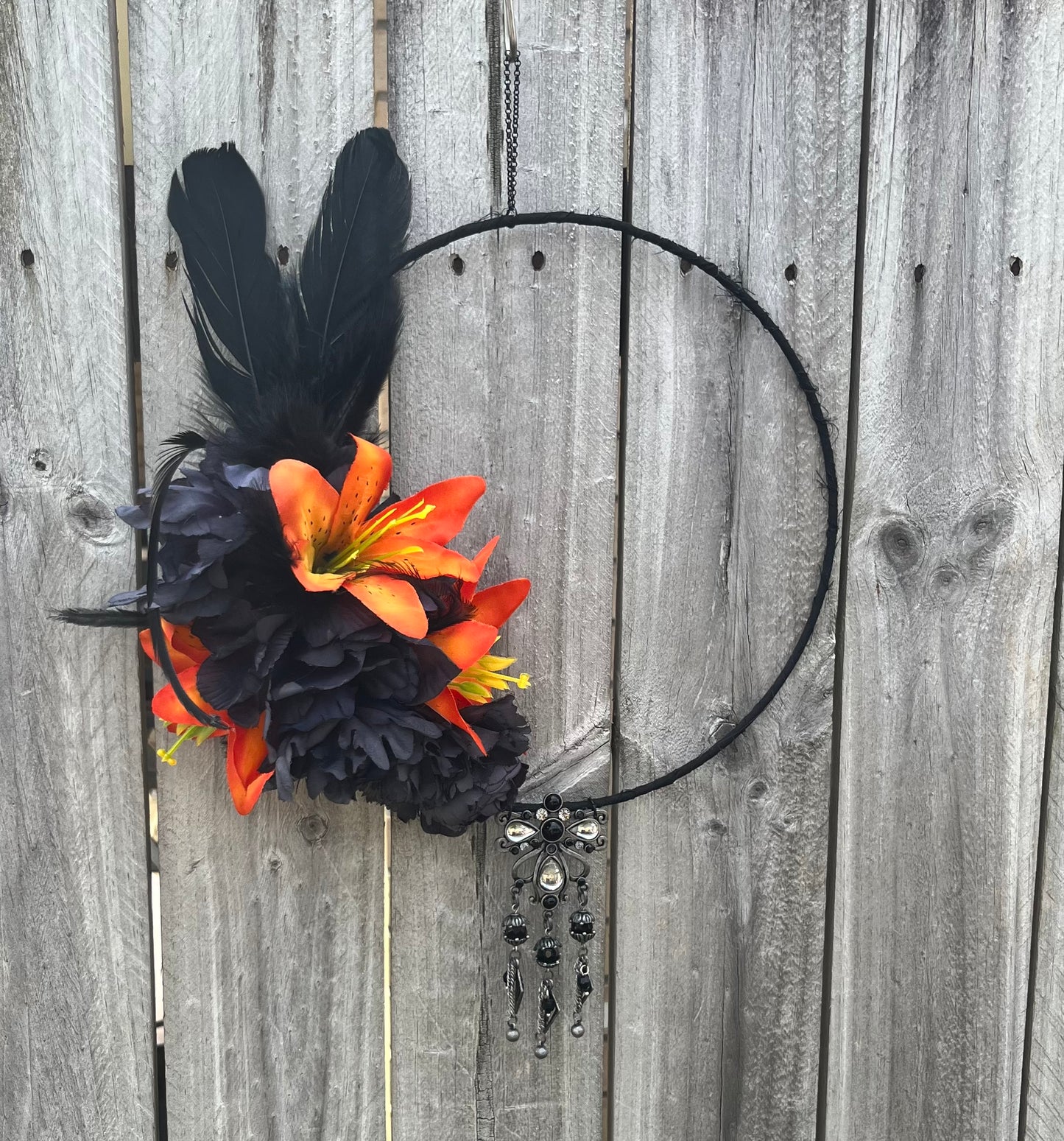 Feathers, Flowers and Charm - Hanging Wreath