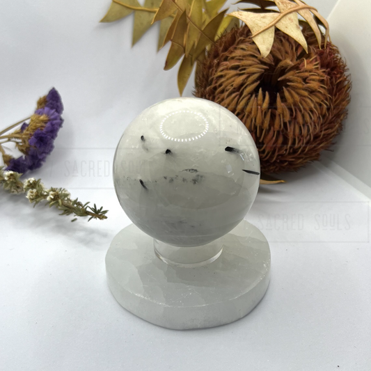 Tourmilated Quartz Sphere