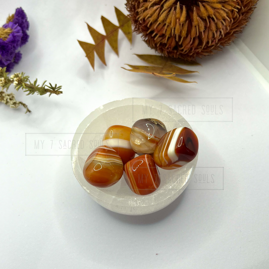 Carnelian Striped Tumbles