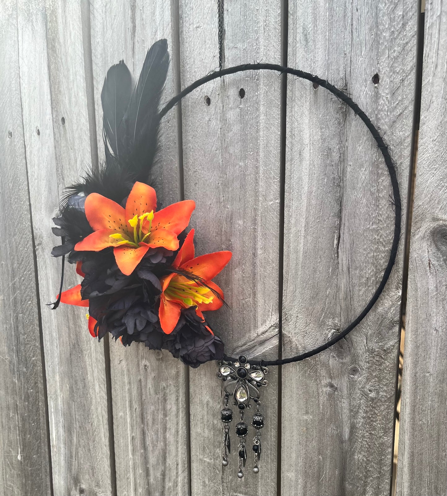 Feathers, Flowers and Charm - Hanging Wreath