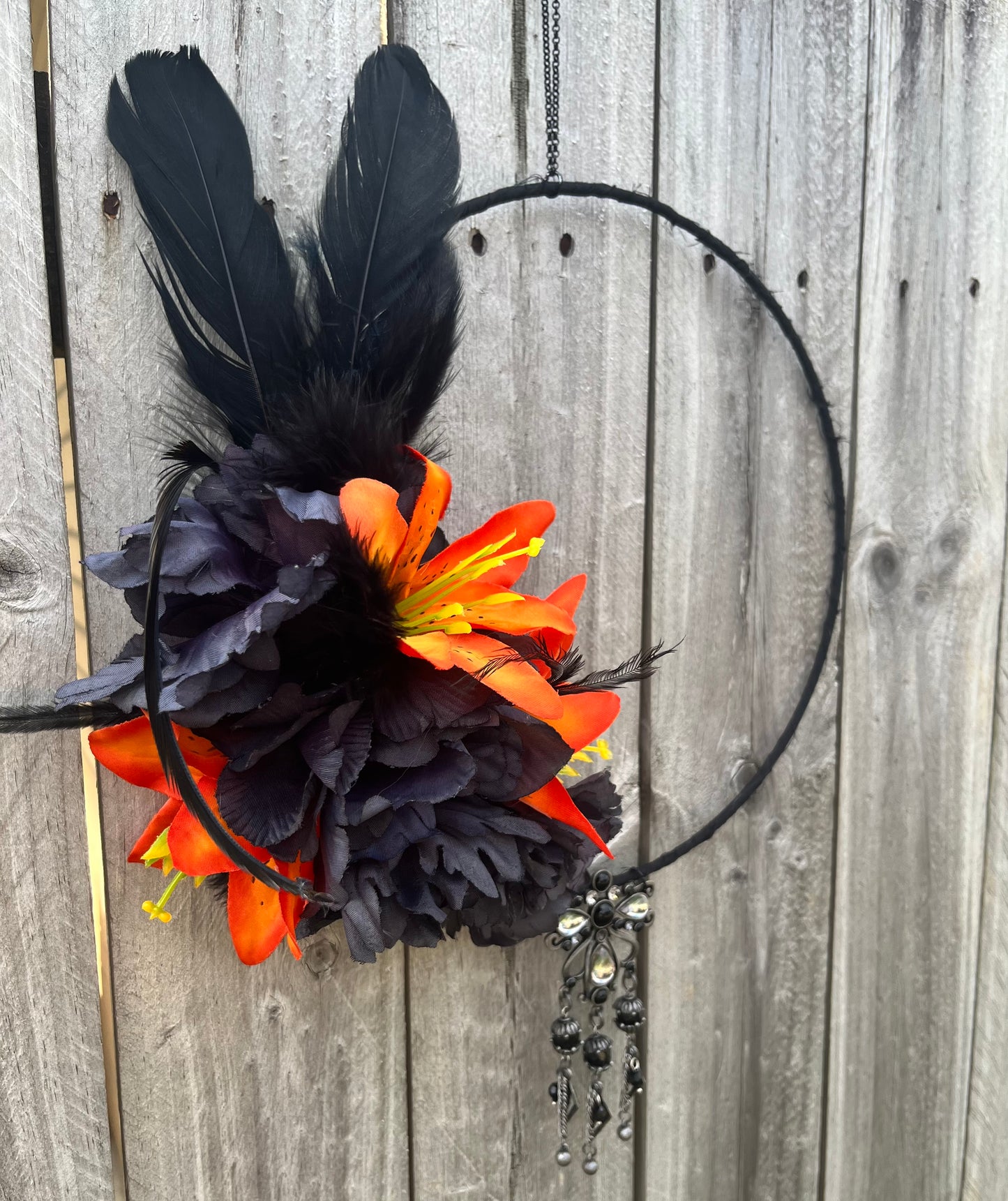 Feathers, Flowers and Charm - Hanging Wreath