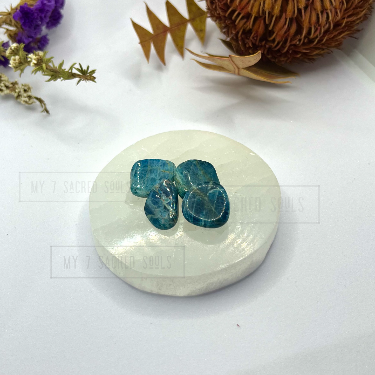 Blue Apatite Tumbles