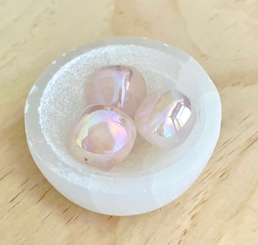 Rose Aura Quartz Tumbles