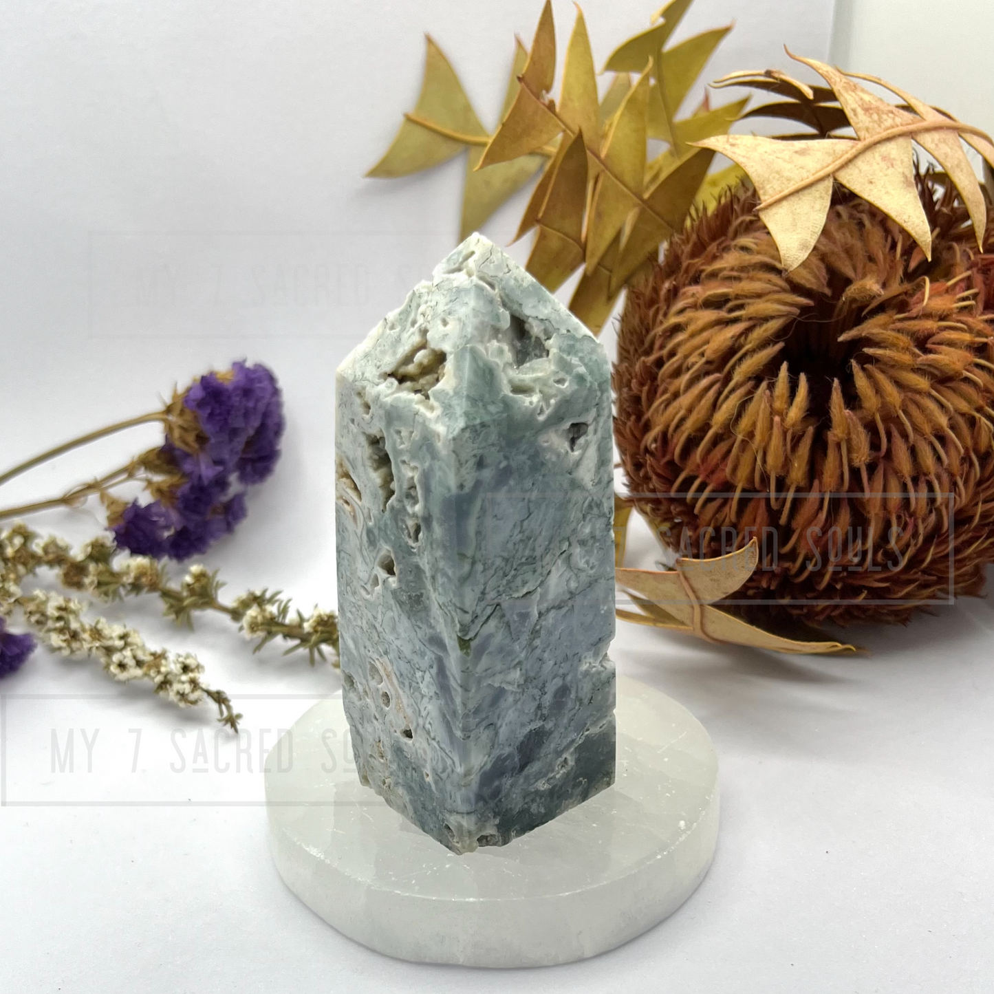 Tree Agate Tower with Druzy
