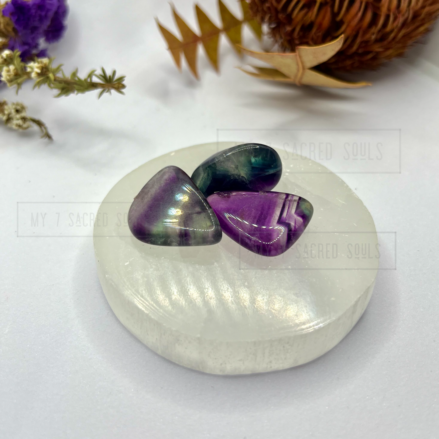 Rainbow Fluorite Tumbles