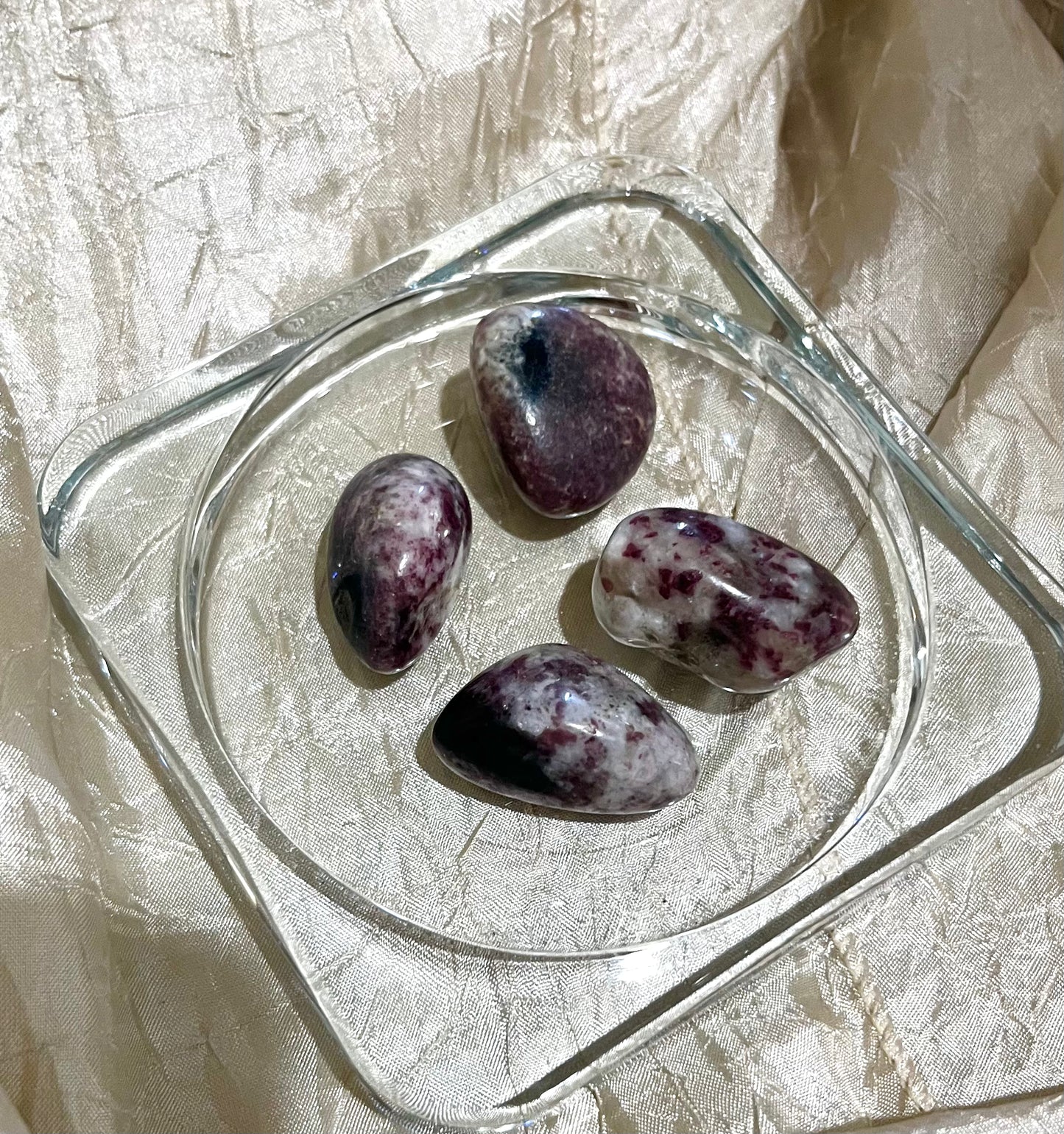 Pink Tourmaline in Quartz Tumbles