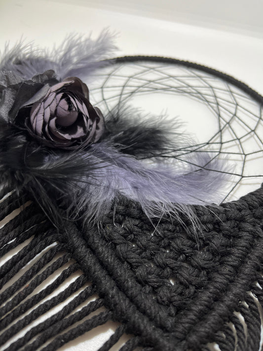 “Misunderstood” Dream Catcher Black with Floral