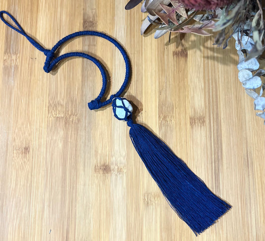 Sleep Amulet - Blue - Crescent Moon - Howlite