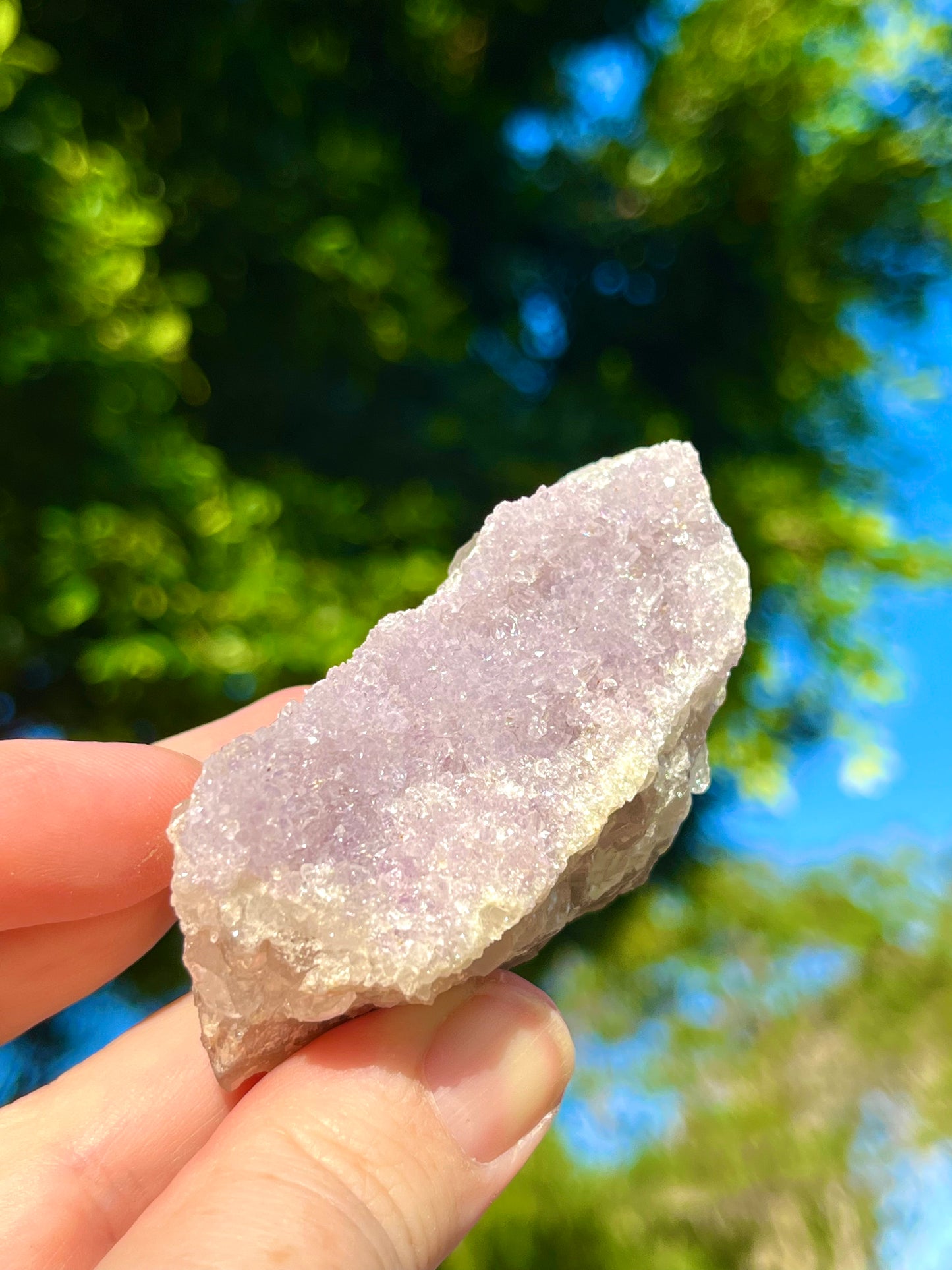 “Evangeline” Amethyst Druzy Pink