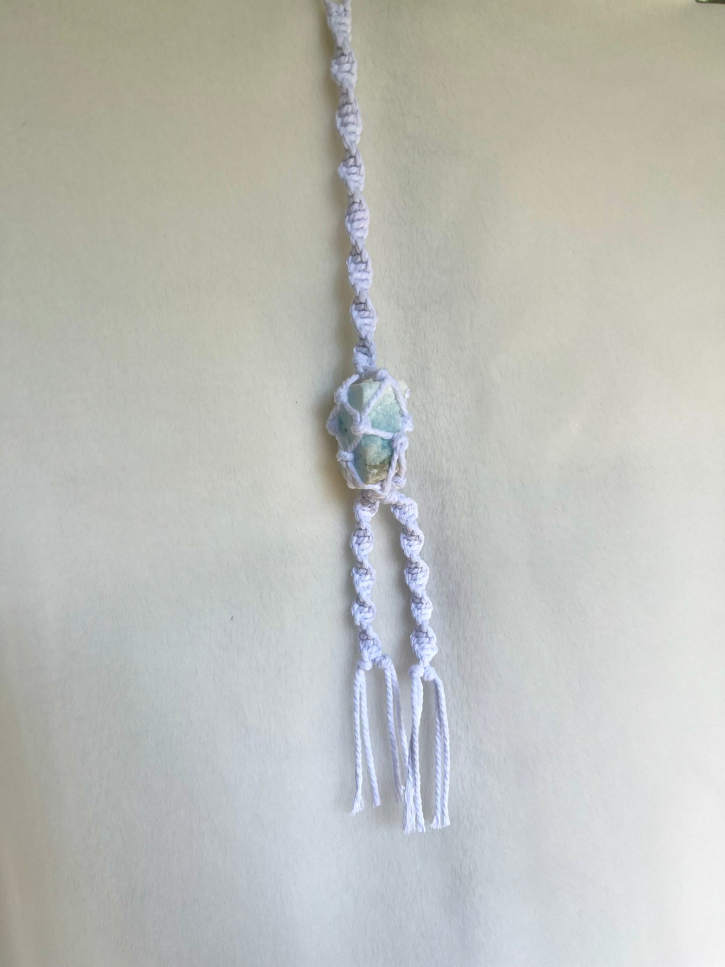 Crystal Hanger - Crisp White with Blue Aragonite