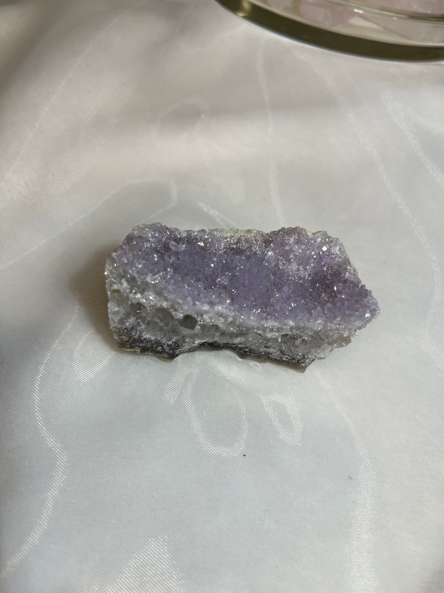 “Evangeline” Amethyst Druzy Pink