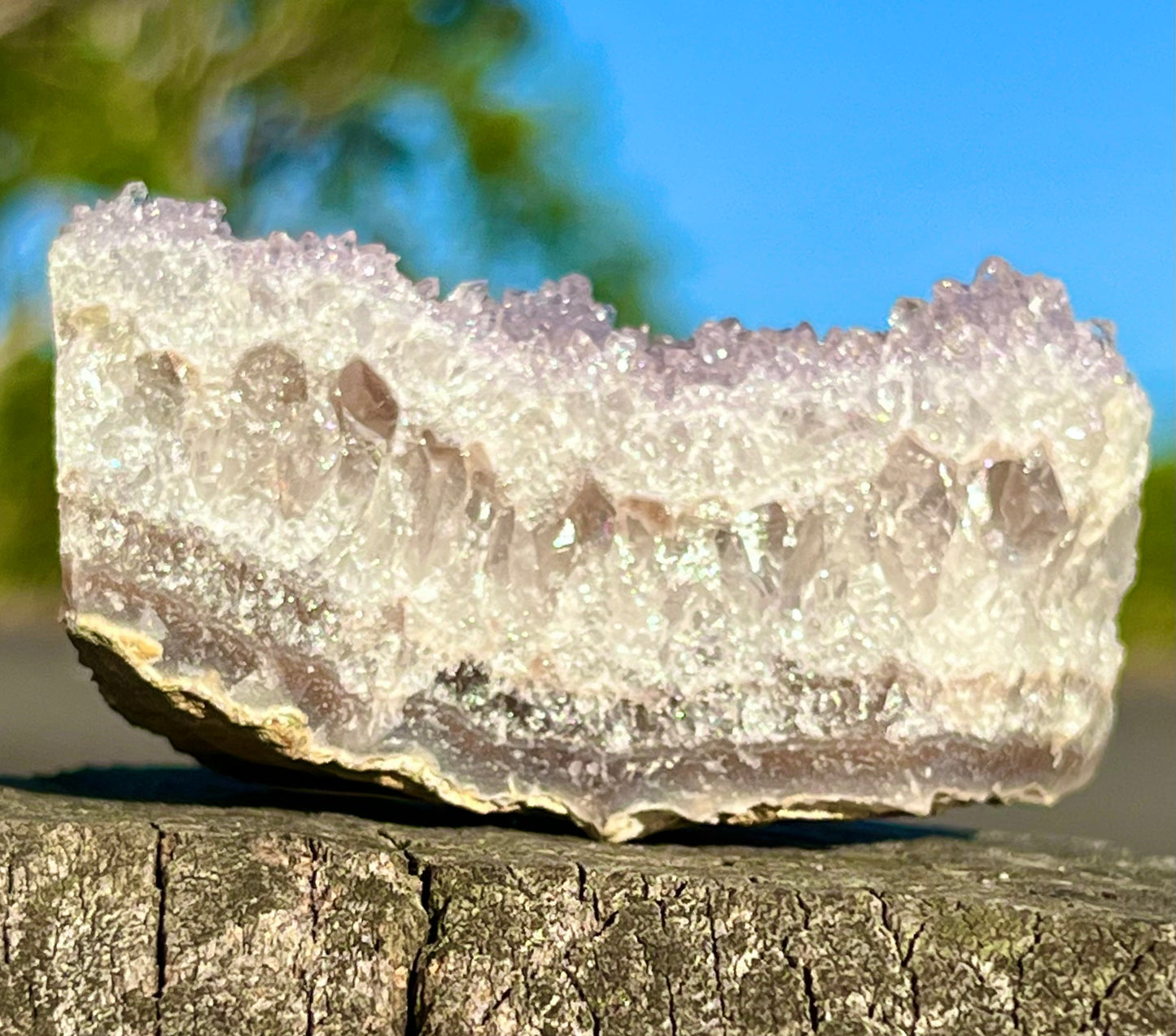 “Evangeline” Amethyst Druzy Pink