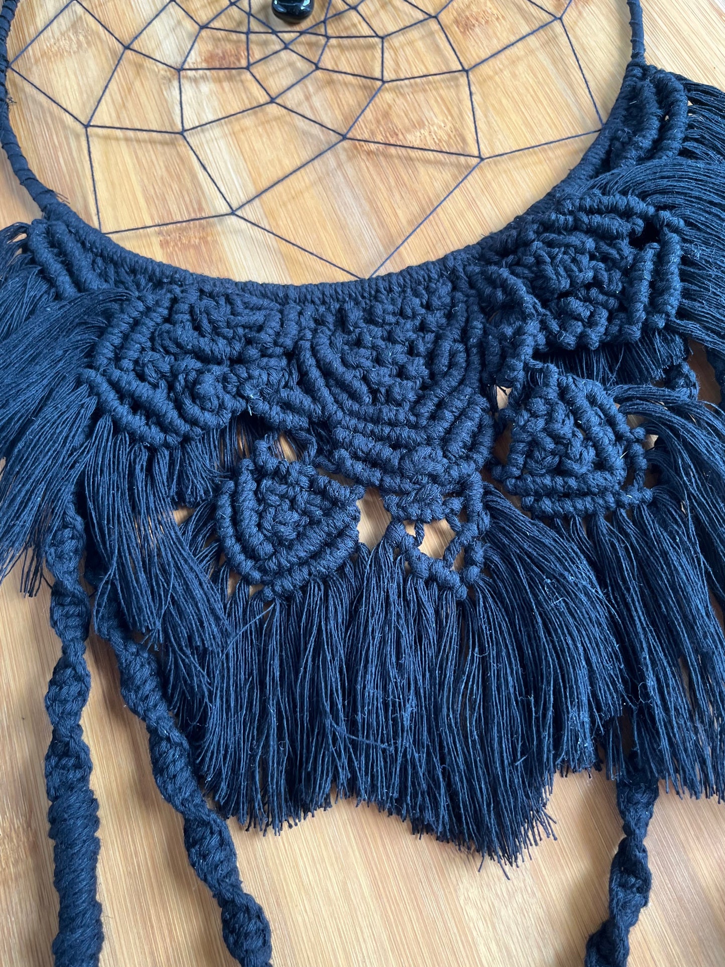 Inspired by Wednesday Dreamcatcher - Large, with Blue Tiger’s Eye