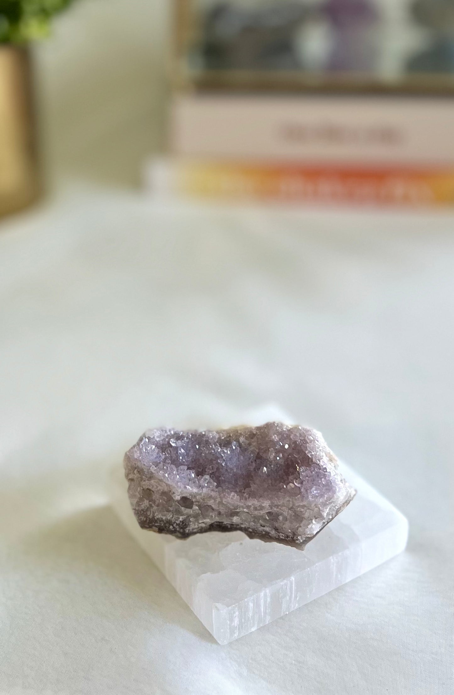 “Evangeline” Amethyst Druzy Pink