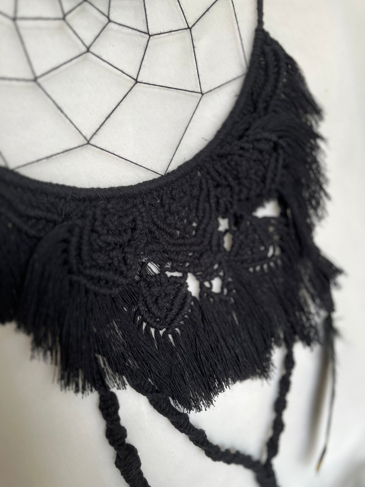 Inspired by Wednesday Dreamcatcher - Large, with Blue Tiger’s Eye