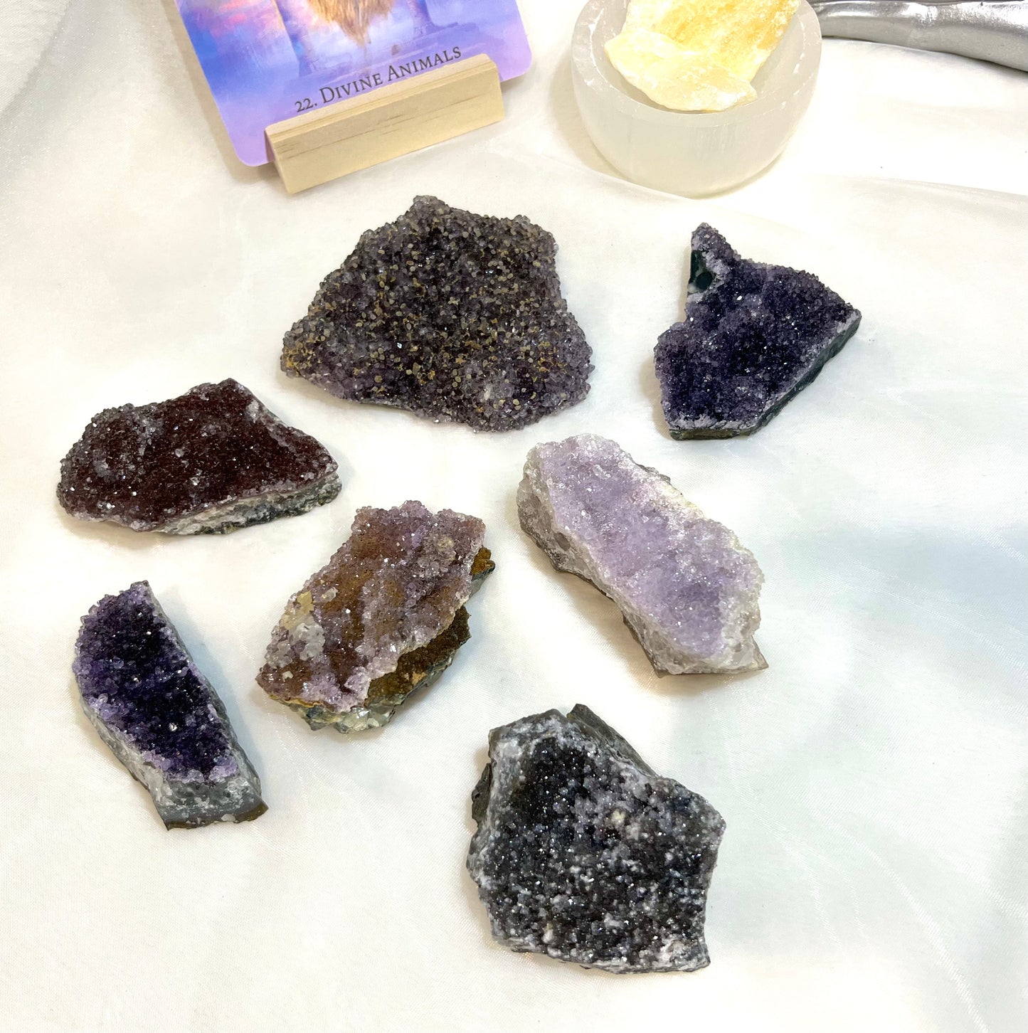 “Evangeline” Amethyst Druzy Pink