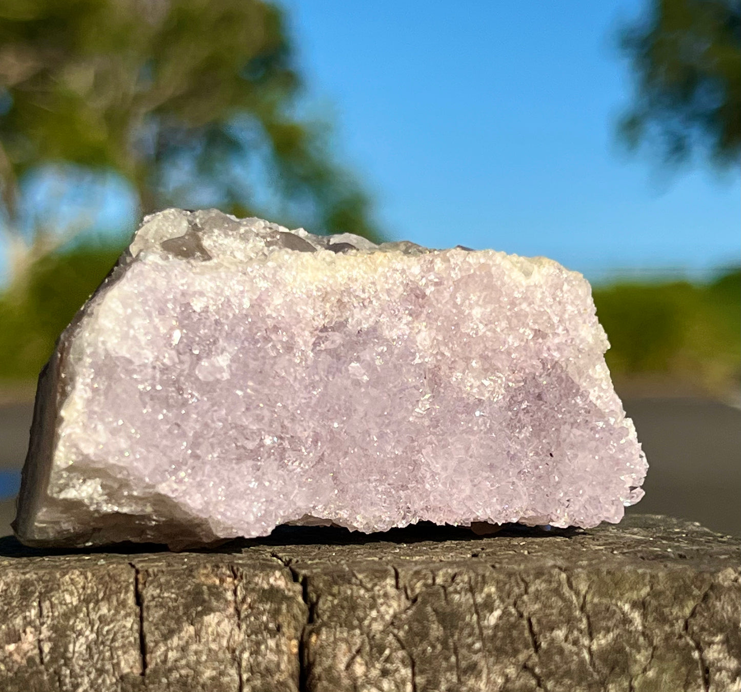 “Evangeline” Amethyst Druzy Pink
