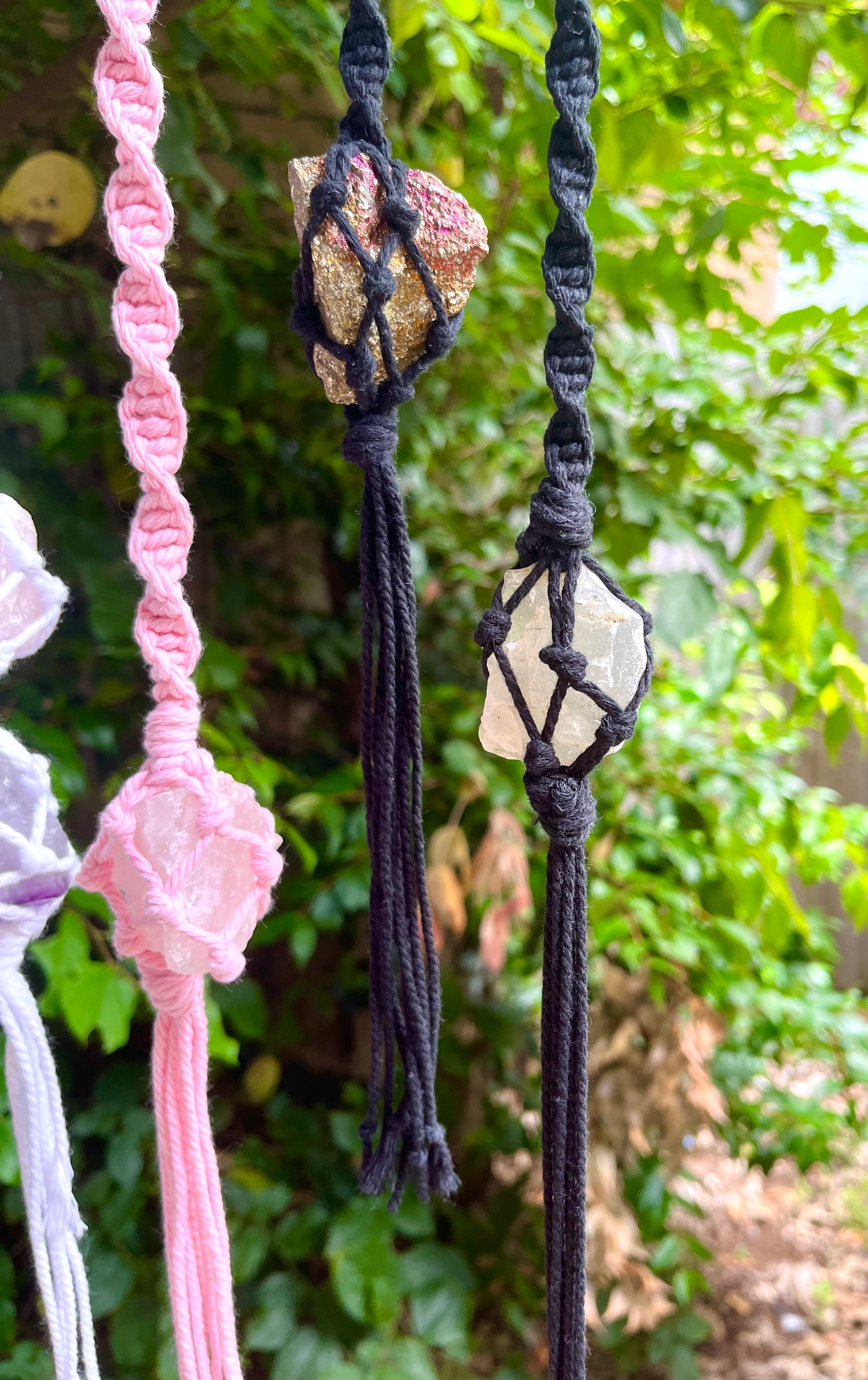 Crystal Hanger - Black with Chalcopyrite