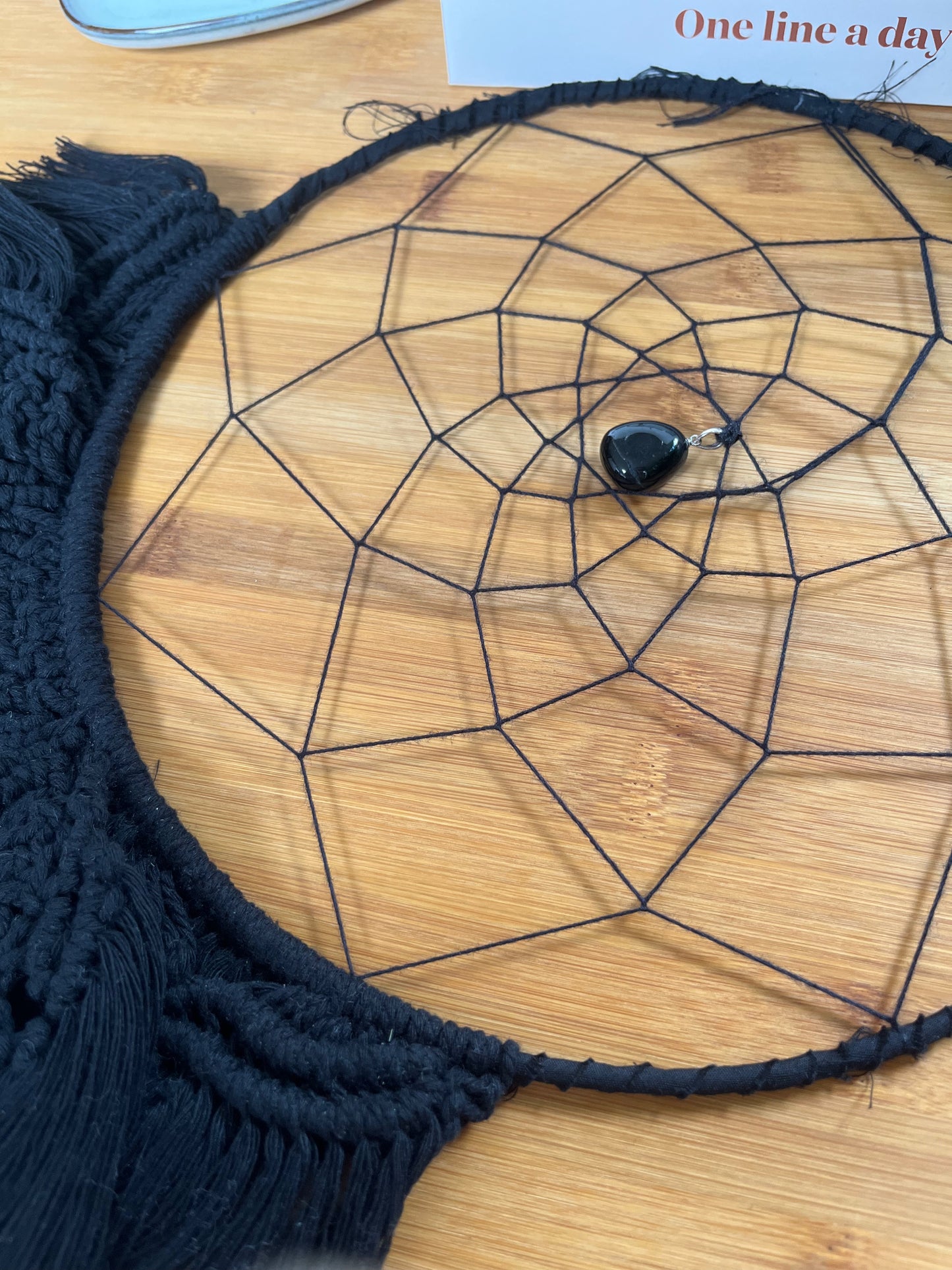 Inspired by Wednesday Dreamcatcher - Large, with Blue Tiger’s Eye