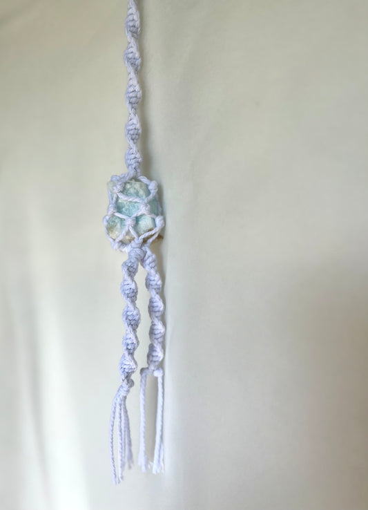 Crystal Hanger - Crisp White with Blue Aragonite