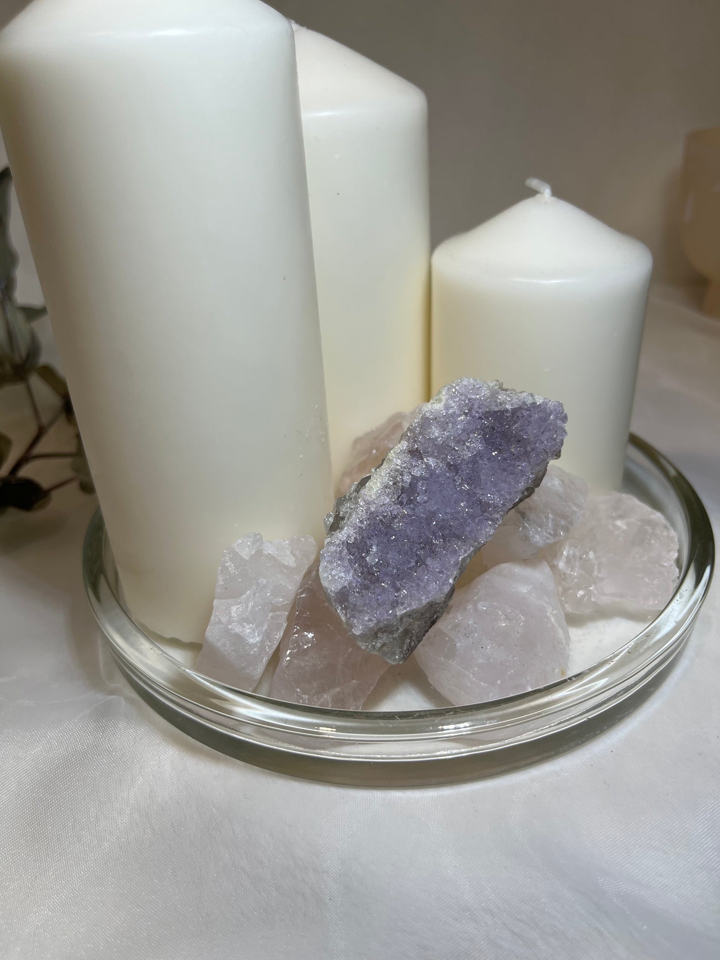 “Evangeline” Amethyst Druzy Pink