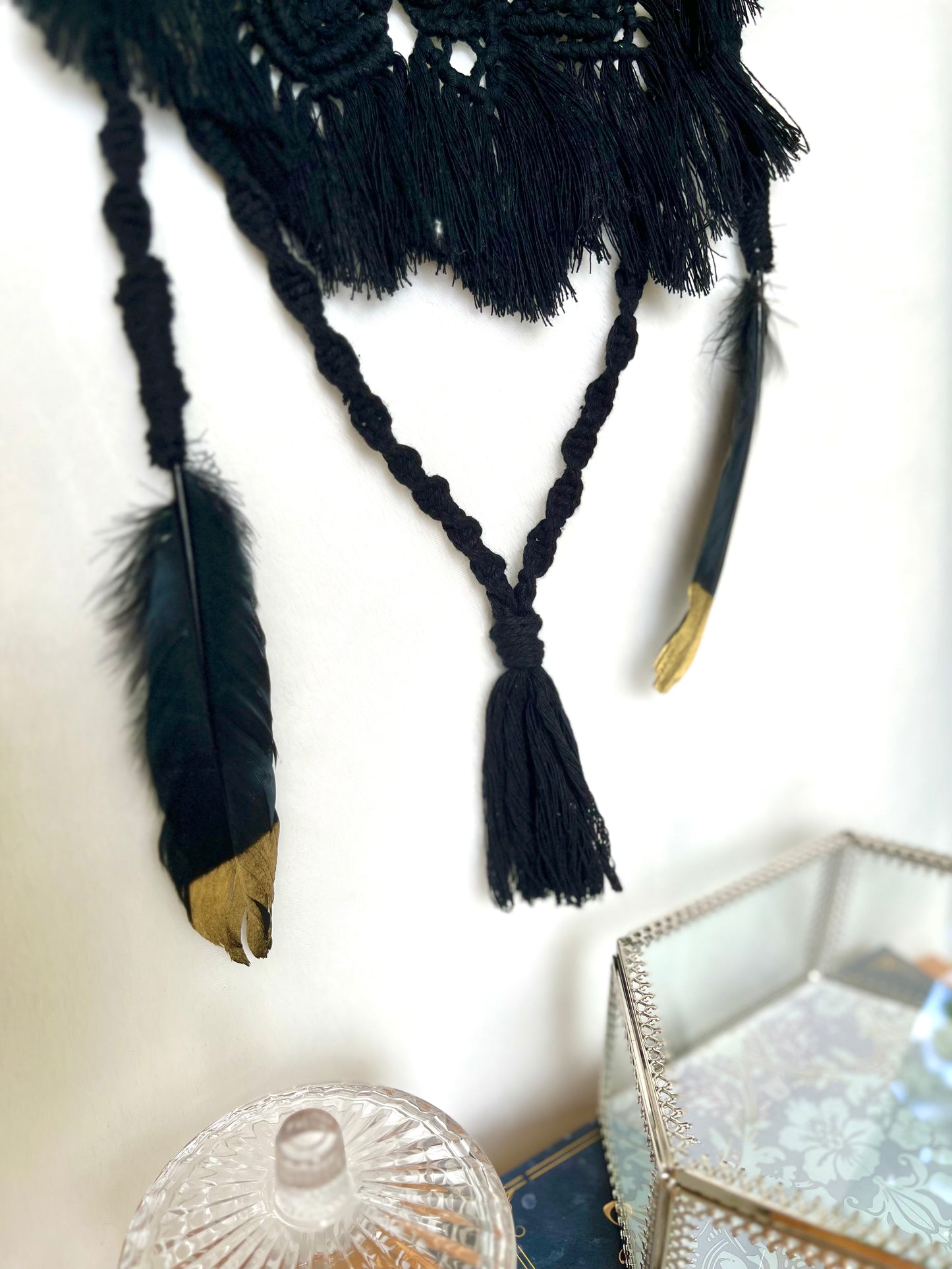 Inspired by Wednesday Dreamcatcher - Large, with Blue Tiger’s Eye
