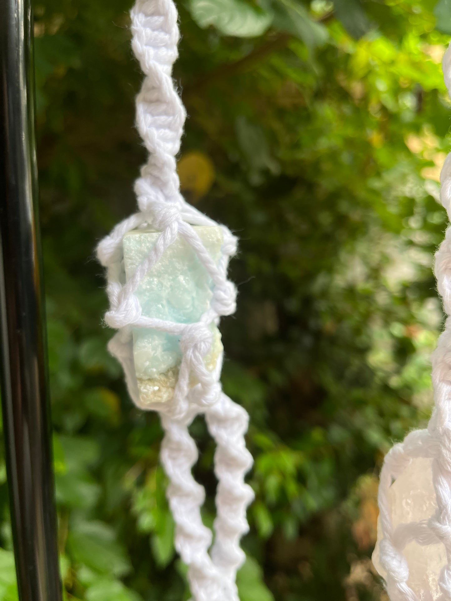 Crystal Hanger - Crisp White with Blue Aragonite