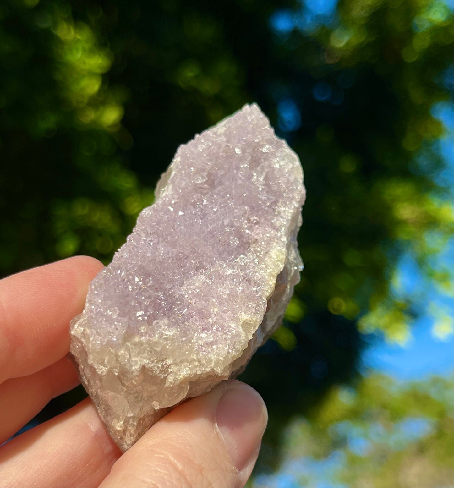 “Evangeline” Amethyst Druzy Pink