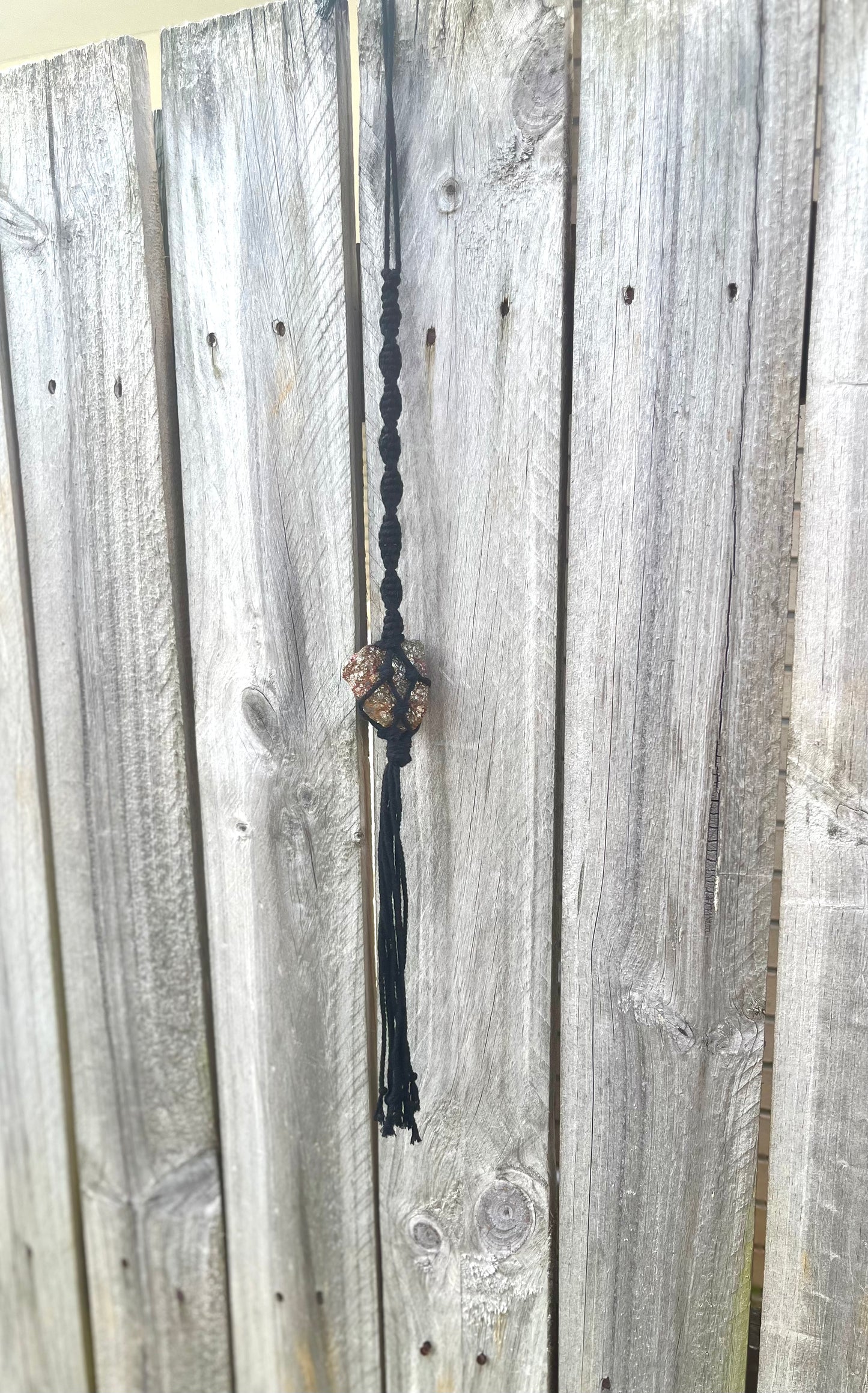 Crystal Hanger - Black with Chalcopyrite